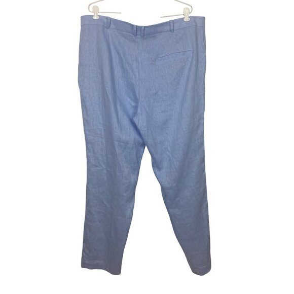 MNG Mango Blue 100% Linen Pants Womens 14 Lightweight Trouser NWT - Picture 7 of 7